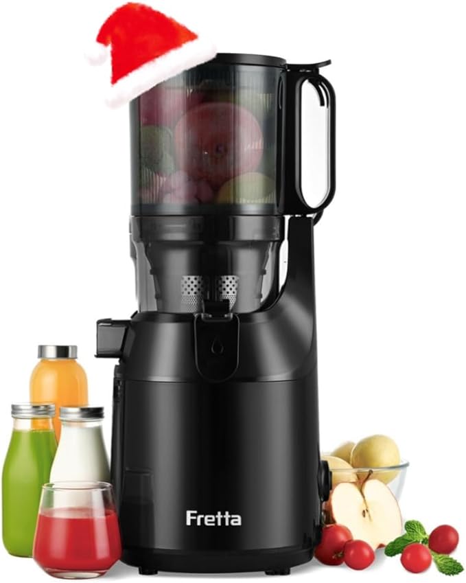 Fretta F4500 Cold Press Juicer, Slow Masticating Juicer Machine (250W, 135mm Wide Feed Chute, 1.8L Capacity)